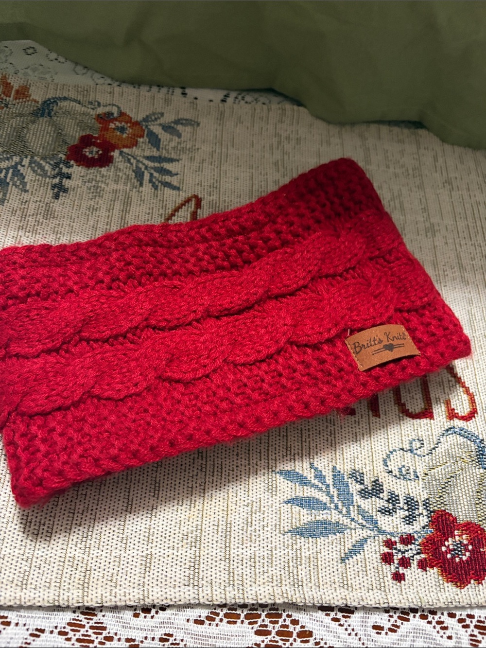 NWOT Britt's Knit Red Cable Headband Ear Warmer